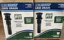 1 1/4 decorative sink grid drain without overflow, oil rubbed bronze Qty: 3