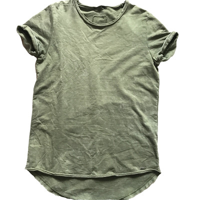 TIGHA GERMANY MEN'S T-SHIRT  HEAVY COTTON  VINTAGE LOOK  DRAB SMALL LONG FIT EU