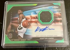 2023-24 Topps Chrome OTE Karter Knox GREEN Refractor Auto Jersey PATCH SP /75