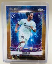 Endrick 2023-24 Topps Chrome UEFA Champions League RC Gold Parallel 01/50