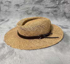 Stetson Hat Fedora Beige Small Medium Straw Made in Mexico