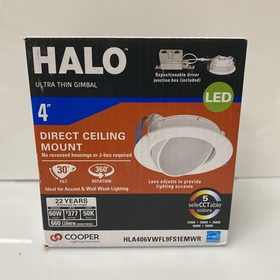 HALO HLA406VW 4'' LED Ultra Thin Gimbal  Light White 5''