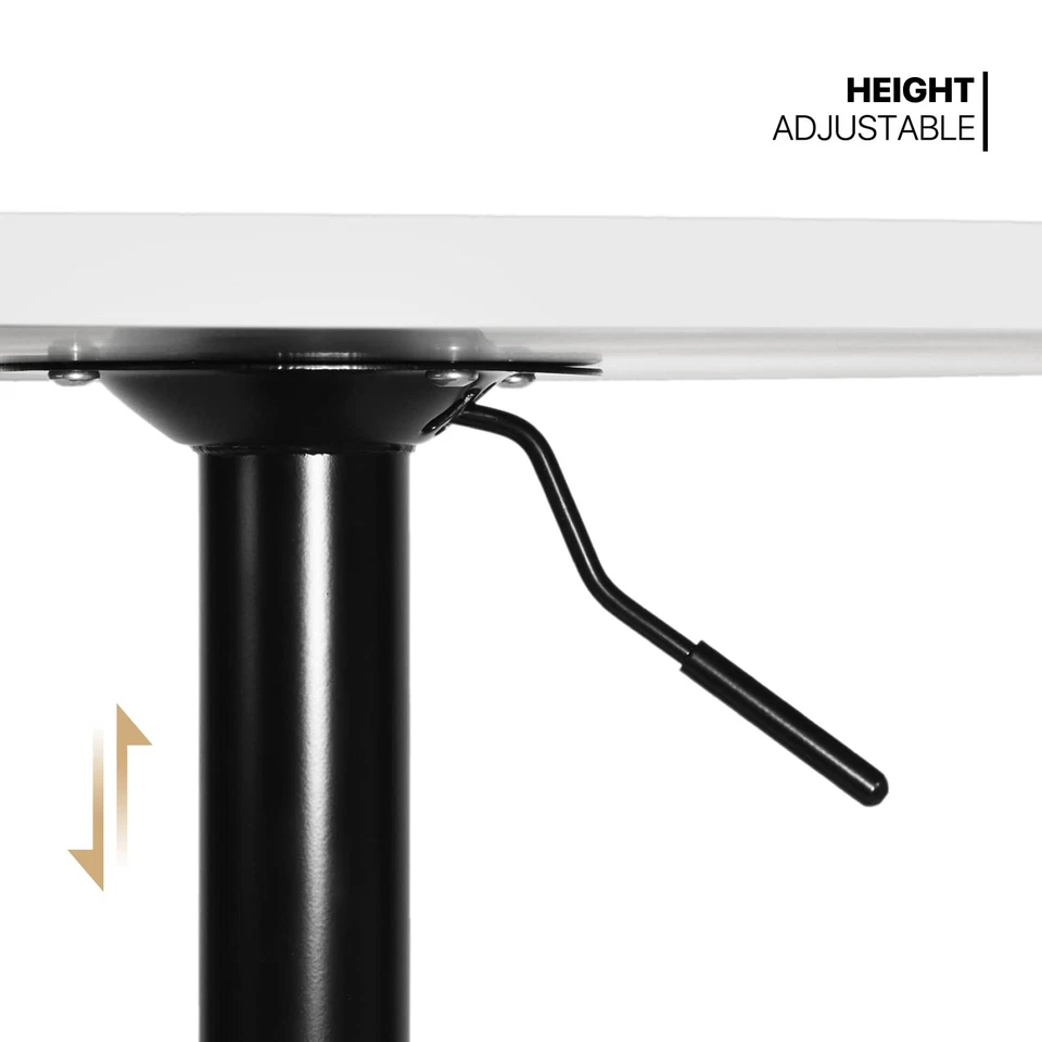 Mesa de Bar Blanca Redonda Ajustable en Altura, 31.5" Diámetro, 29.8 lbs, 36" Max He... Foto 4 de 4