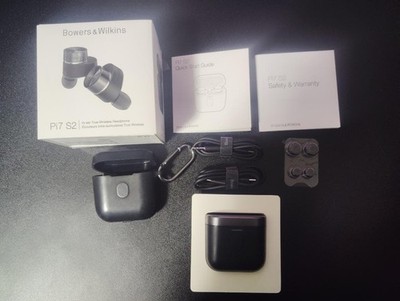 Bowers & Wilkins Pi7 S2 Wireless Earbuds Black Rubber Case Boxed Japan Tested