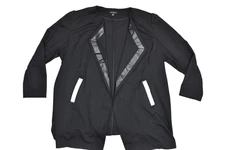 Lane Bryant Plus Size 22/24 Black Long Sleeve Open Front Blazer Jacket