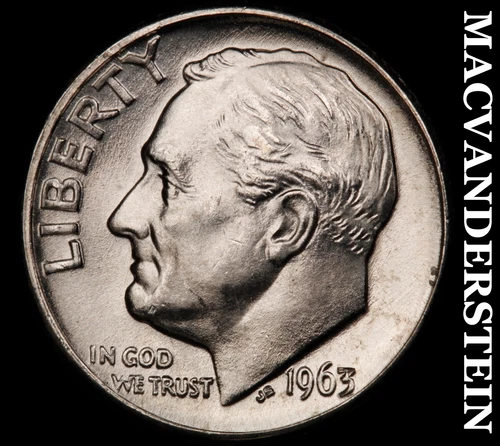 1963-D Roosevelt Dime- Silver Choice Gem Brilliant Uncirculated Luster #i8589