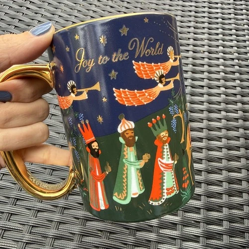 Rifle Paper Co Merri Christmas Nativity Mug Jesus Mary Joseph Joy To The World