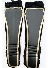 Pro Wrestling Kickpads Gear Kick Pads Black Gold  gear MMA S/M/L tights