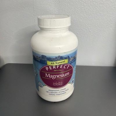 Perfect Supplements All Natural - Magnesium - 180 Caps - 675mg - 04/27