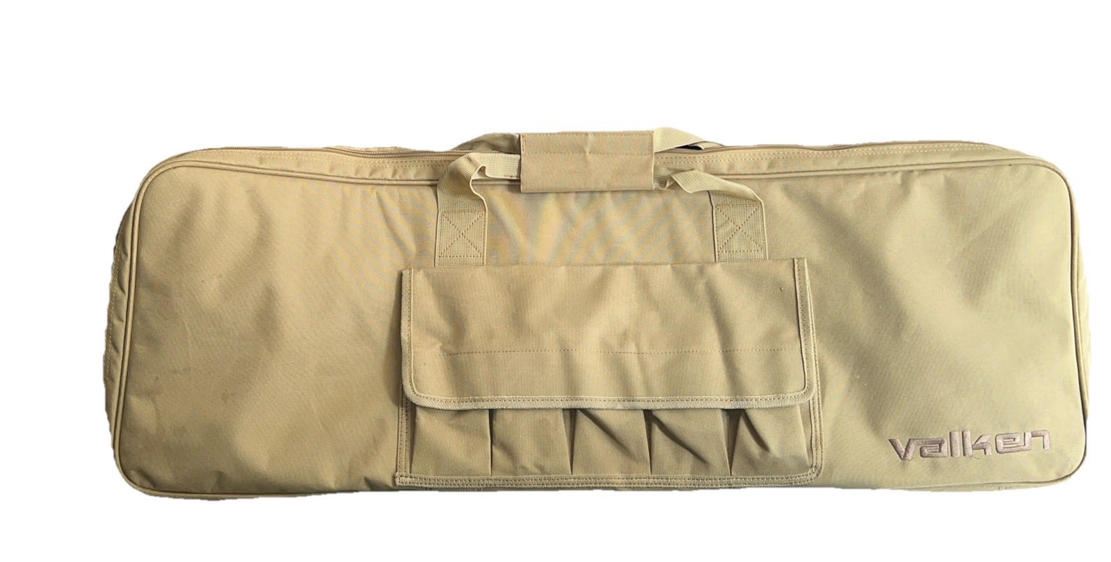 Valken Airsoft Single Rifle 36&rdquo; Carry Case, Tan, Ext Pouch