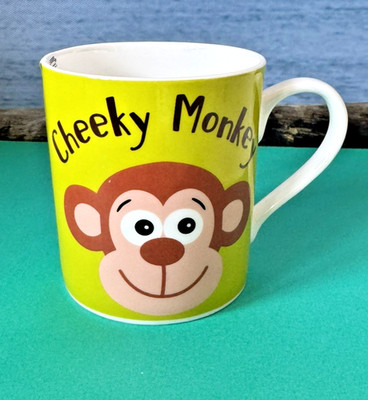 Cheeky Monkey Mini Porzellan Becher 250ml Kinder Kids Heiße Schokolade Tasse Geschenk M