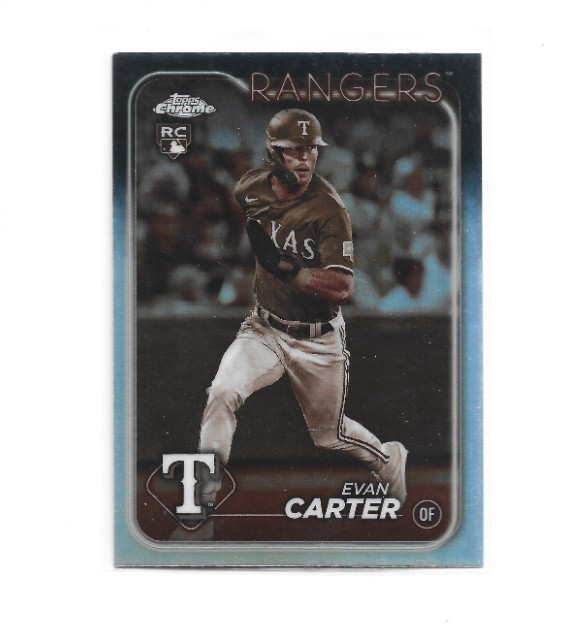 2024 Topps Chrome Evan Carter Rookie Sepia Refractor Texas Rangers #136 RC