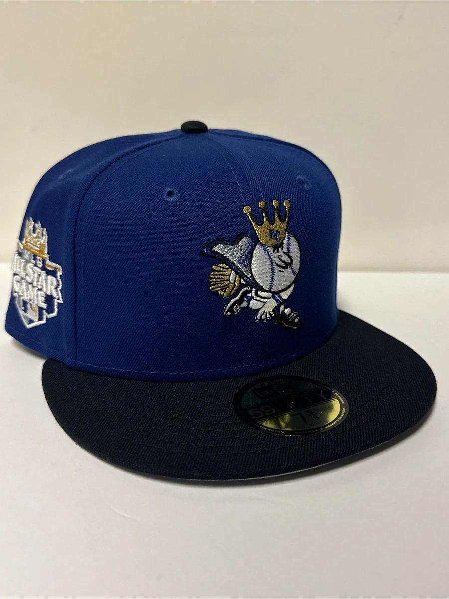 Men's New Era Kansas City Royals 59fifty Mr. Royal Blue Black Hat