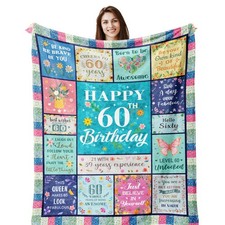 60th Birthday Gifts For Women Throw Blanket 1966 Present For Her 60x50 In