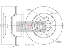 2pcs brake disc Maxgear 19-1228 rear axle for Audi A6