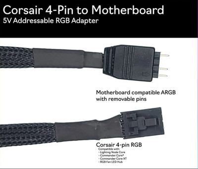 Corsair RGB Fan To Aura/Mystic Light (Motherboard) A-RGB Adapter