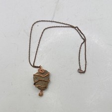 Copper Wire Wrapped Stone Rock Pendant Necklace Boho Hippie Gothic Mythical
