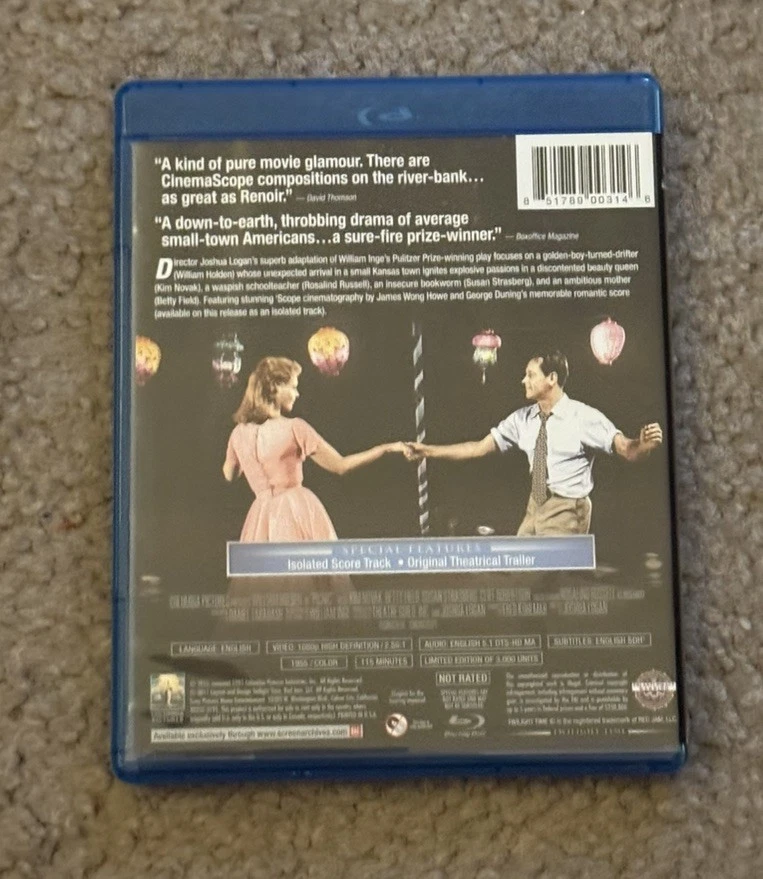Picnic (1955) Twilight Time Blu-ray w/Booklet OOP - Kim Novak William Holden - Image 2 of 3