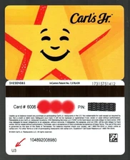 CARL'S JR. Smiling Star ( 2024 ) Gift Card ( $0 ) V3