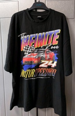 Vintage 1996 THE INFINITE RACE 24 MOTOR SPEEDWAY Black  Cotton T-Shirt Size L
