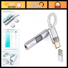 USB C to 3.5mm Audio Adapter, Portable DAC Amp Dongle, Type-C to Aux Jack, Compa