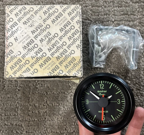 BMW R100 R80 R65 R45 Motometer Quartz Clock Green Face 2nd Hand New!