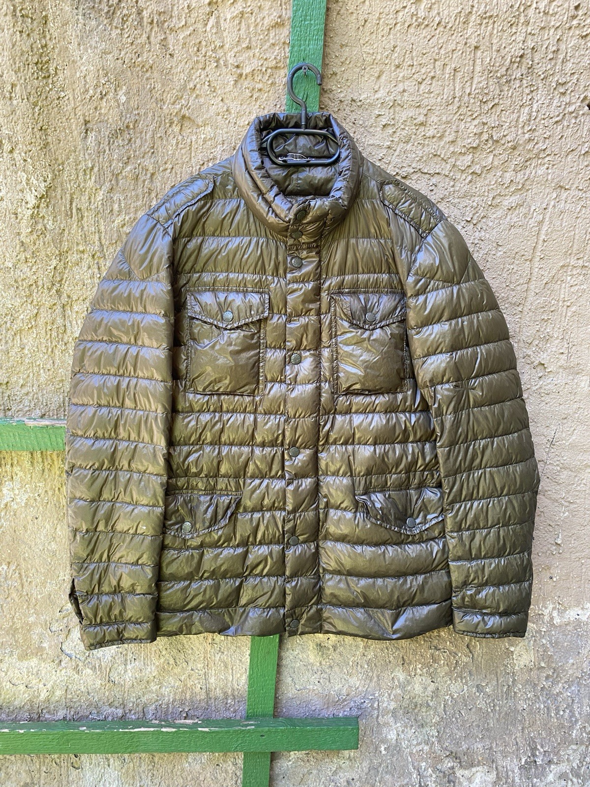 Moncler Omer Jacket Light Down Quilted Size 3/L Men Olive