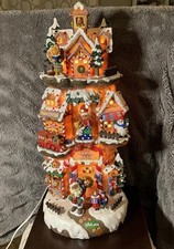 VTG Christmas Lighted Gingerbread TreeHouse Holidays Decoration 21.5" Tall