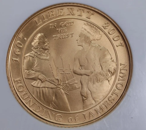 2007-W $5 Gold., JAMESTOWN., Commemorative., NGC MS70., Store #GMC091