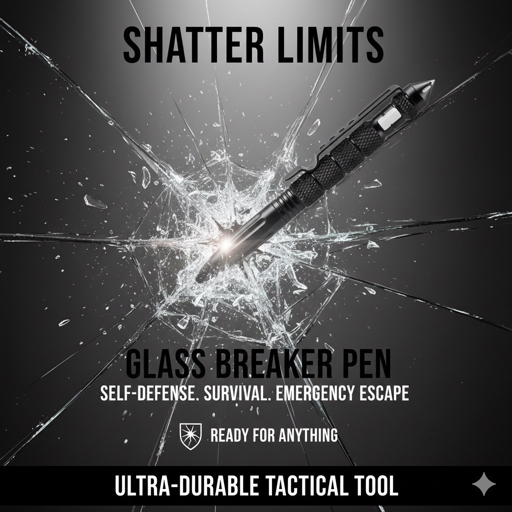 SALE Tactical Pen Aluminum Self Defense with Glass Breaker Pen Writing Black EDC