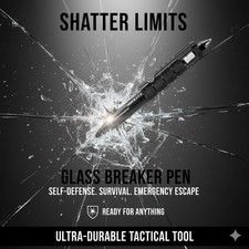 1pcs Tactical Pen Aluminum Self Defense with Glass Breaker Pen Writing Black EDC