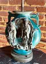 Mid Century Modern Glazed Stoneware Table Lamp by Fantoni