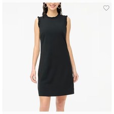 J.Crew Black Ruffle Neck Suiting Dress Size: 0 NEW