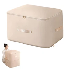 Compression Storage Bag Closet Organizer Comforter Folding Apricot L