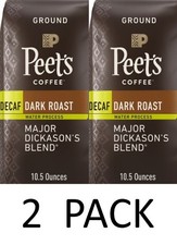 Peet's Major Dickason's Blend Dark Roast Decaf Ground Coffee - 10.5 oz 2 PACK