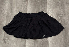 ALO Yoga Aces Tennis Skirt Pleated Pickleball Wrap High Waist Black Womens S