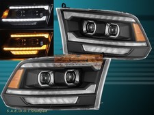 Fit For 2009-2018 Dodge Ram Led Projector Headlights Sequential Activation Drl