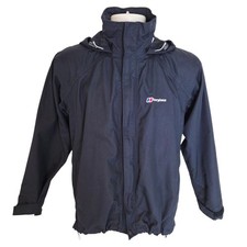 Berghaus AQ2 Rain Jacket Womens UK 10 Black Waterproof Hooded Pockets Hiking VGC