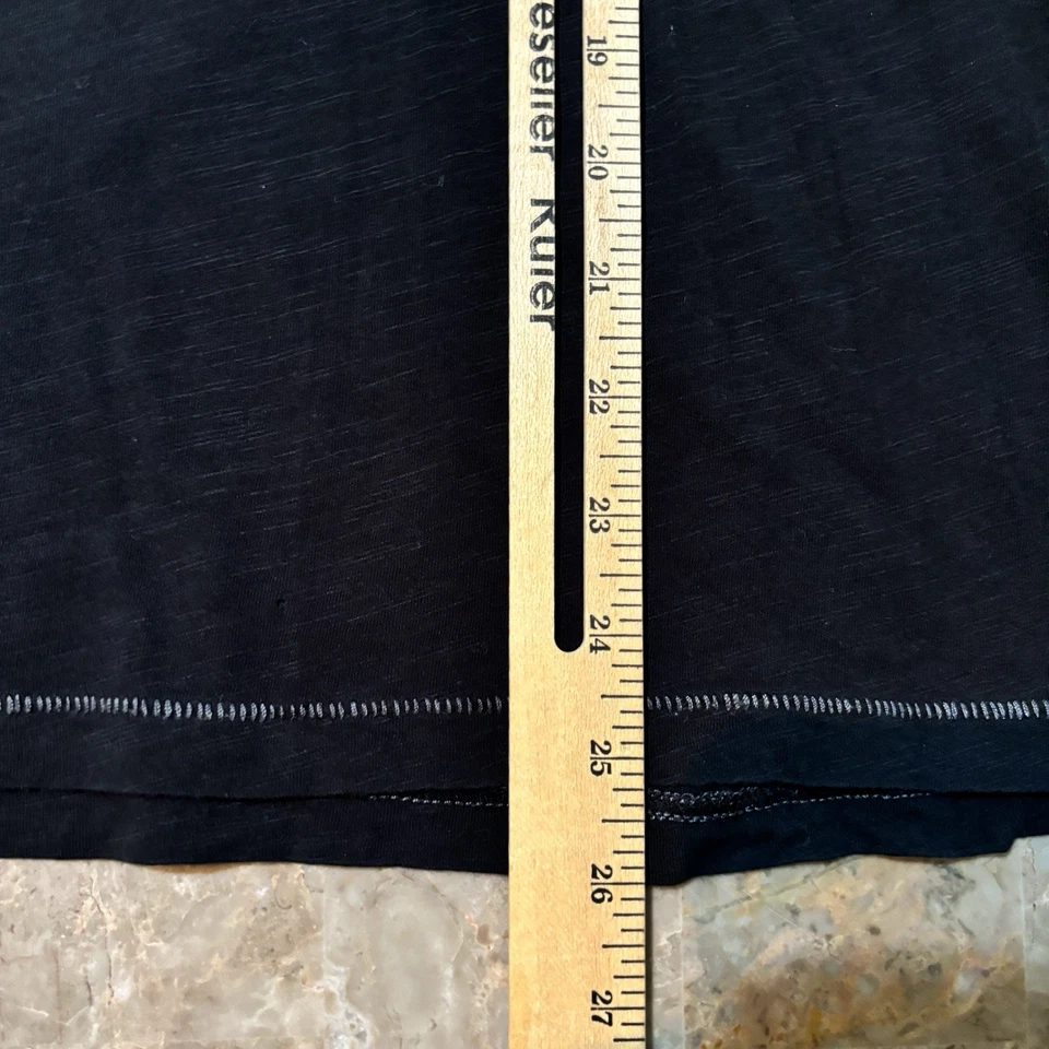 John Varvatos Shirt Mens Medium Black Short Sleeve V Neck Contrast Stitch USA - Image 3 of 4