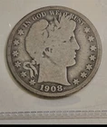 1908-D US 50C Barber Half Dollar 90% Silver 0.3617 oz ASW Good Condition
