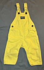 Vintage Oshkosh Vestbak Yellow Overalls Size 18 Months Stains
