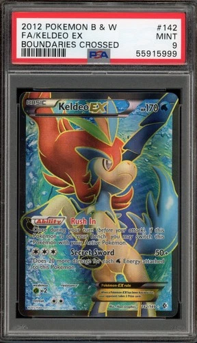 Pokemon Keldeo EX Boundaries Crossed Full Art #142 PSA 9 Mint