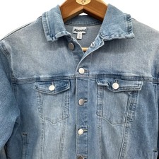 Abound Denim Trucker Jacket Women S Light Blue Wash Button Front Cropped