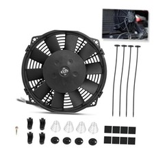 Universal 8 Inch Black Slim Radiator Cooling Fan 12V 80W with Mount Kit 8 inch