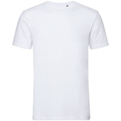 Russell Pure Organic T-Shirt Herren Modern Heavy T-Shirt Basic Kurzarm Freizeit 