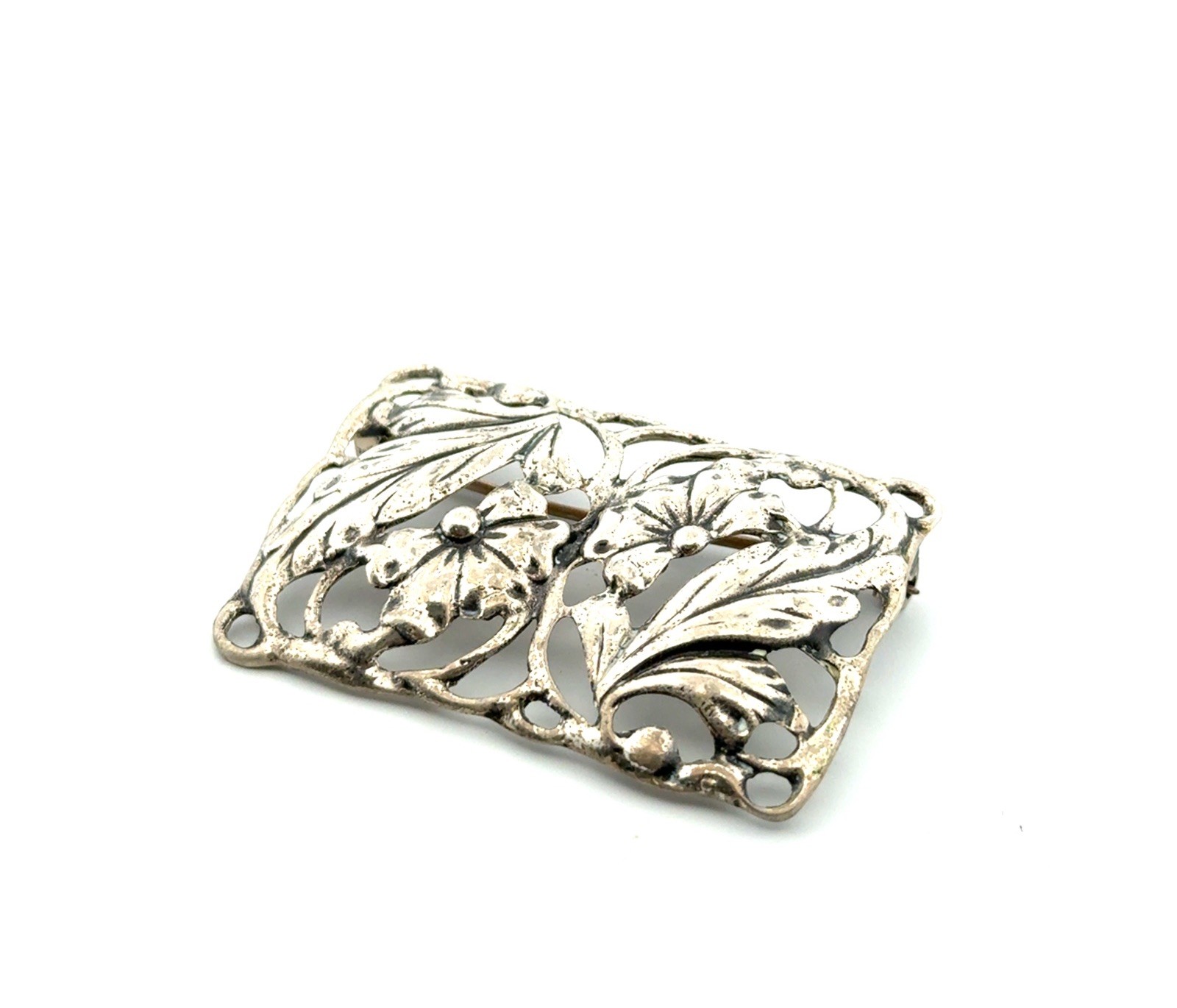 Danecraft 925 Sterling Silver Rectangular Floral … - image 2