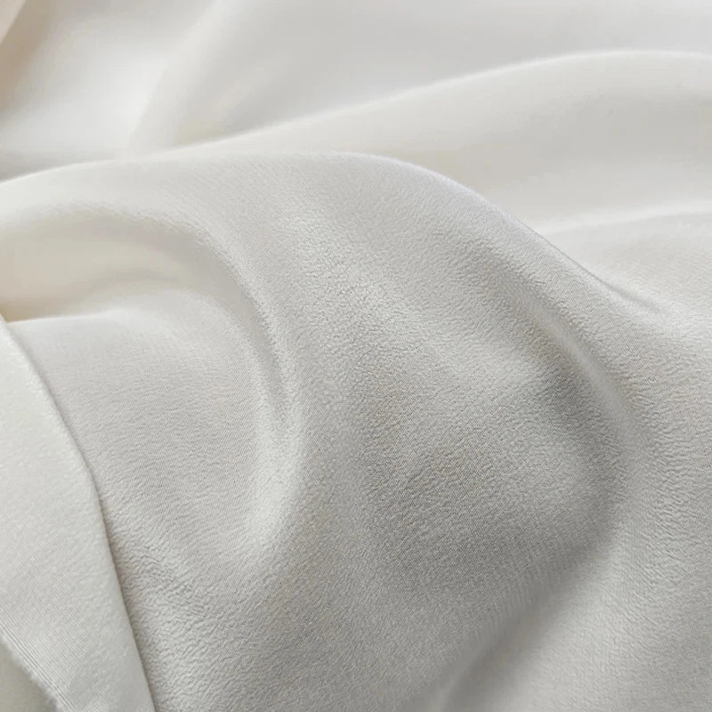 55'' Wide 15 momme Crepe Silk Fabric CDC Cream Beige Nature Silk Crepe De Chine - Image 3 of 4