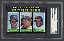 1971 Topps #709 Rookie Star Outfielders Baker/Baylor EX SGC 5 14389