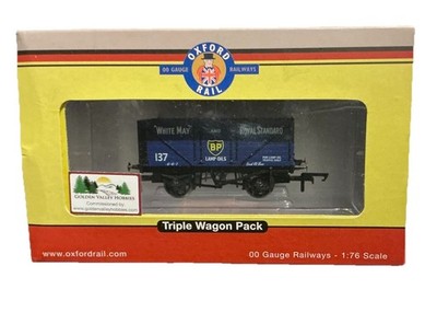 Oxford Rail GV6014 7 Plank Open Wagons BP Lamp Oils Livery 3 Pk Limited Edition