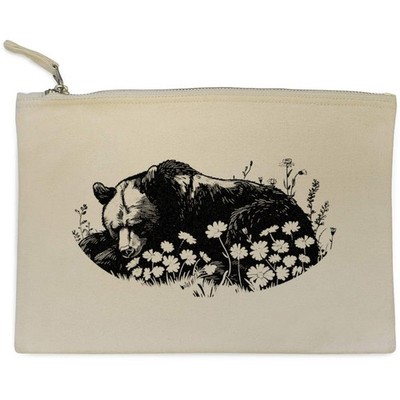 Canvas-Clutch/Zubehörkoffer ''Bär schläft im Blumenfeld'' (CL00048051)